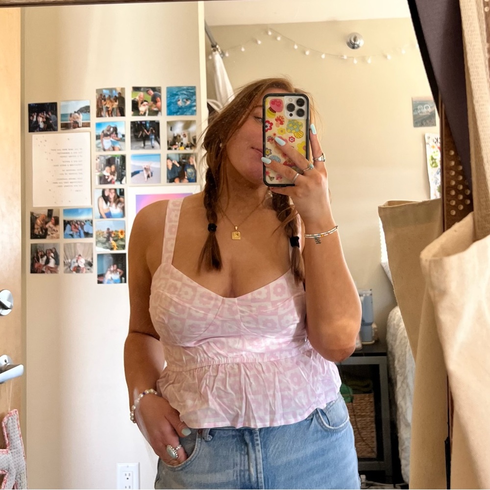 Pacsun LA Hearts Pink Floral Tank Top